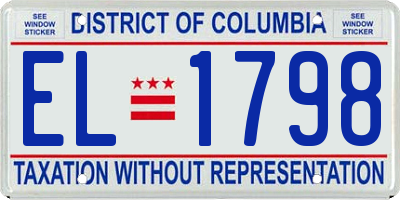 DC license plate EL1798