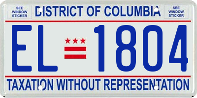 DC license plate EL1804