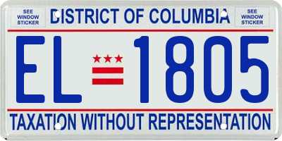 DC license plate EL1805