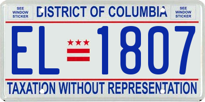 DC license plate EL1807