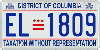 DC license plate EL1809