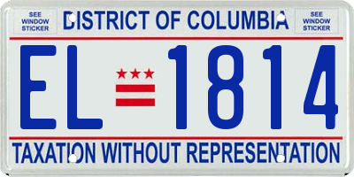 DC license plate EL1814