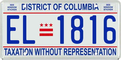 DC license plate EL1816