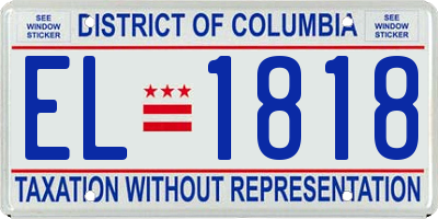 DC license plate EL1818