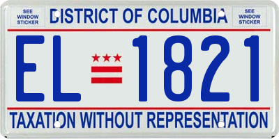 DC license plate EL1821