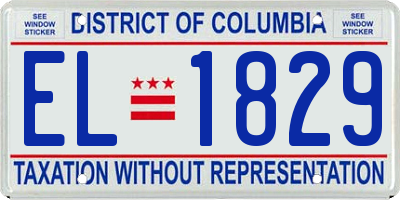 DC license plate EL1829