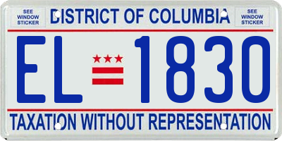 DC license plate EL1830