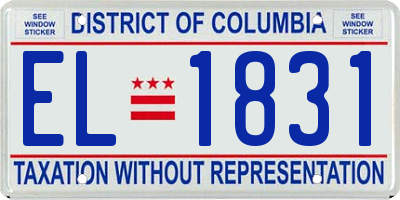 DC license plate EL1831