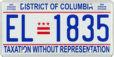 DC license plate EL1835