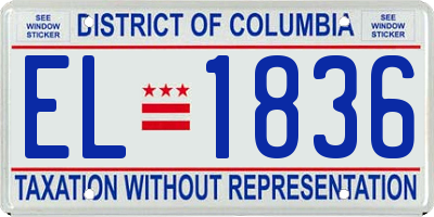 DC license plate EL1836