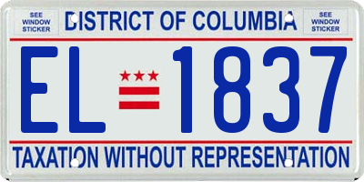 DC license plate EL1837