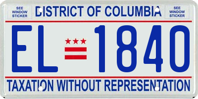 DC license plate EL1840