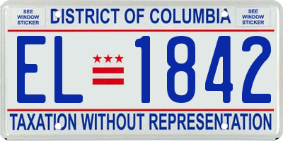 DC license plate EL1842