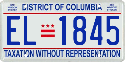 DC license plate EL1845