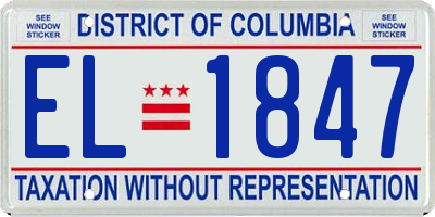 DC license plate EL1847