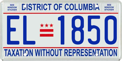 DC license plate EL1850