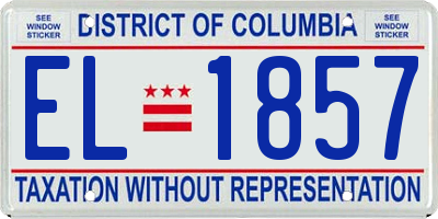 DC license plate EL1857