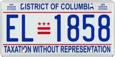 DC license plate EL1858