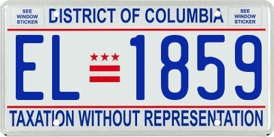 DC license plate EL1859