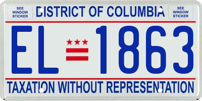 DC license plate EL1863