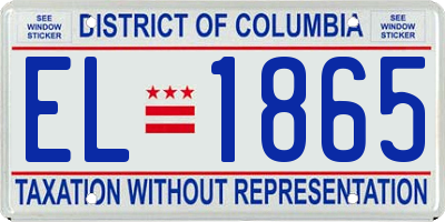 DC license plate EL1865