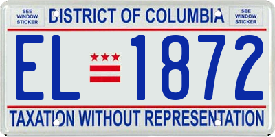 DC license plate EL1872