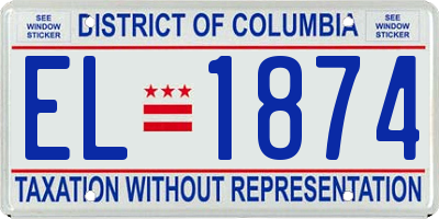 DC license plate EL1874