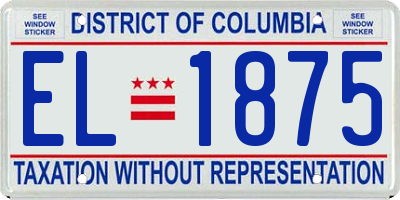 DC license plate EL1875