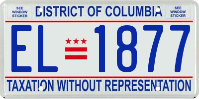 DC license plate EL1877