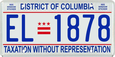 DC license plate EL1878