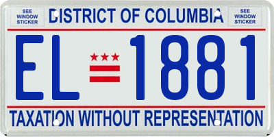 DC license plate EL1881