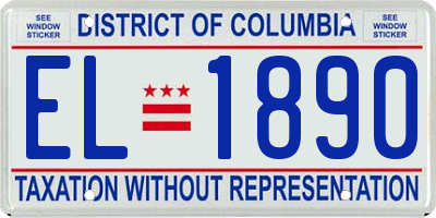 DC license plate EL1890