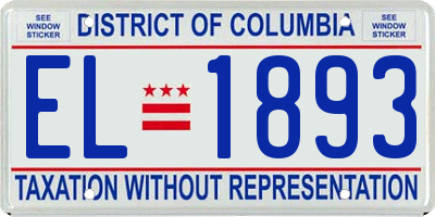 DC license plate EL1893