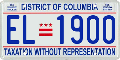 DC license plate EL1900