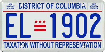 DC license plate EL1902