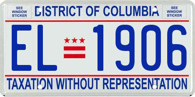 DC license plate EL1906