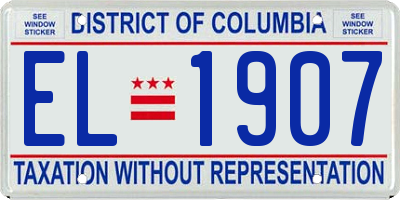 DC license plate EL1907