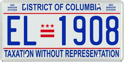 DC license plate EL1908