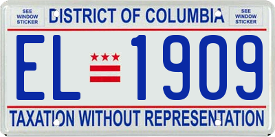 DC license plate EL1909