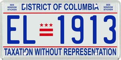 DC license plate EL1913