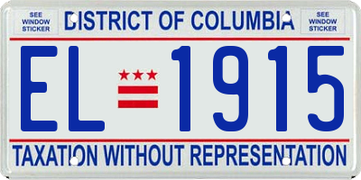 DC license plate EL1915