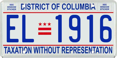 DC license plate EL1916