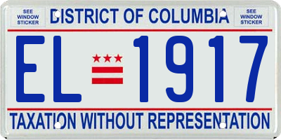 DC license plate EL1917