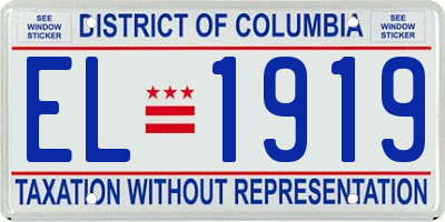 DC license plate EL1919