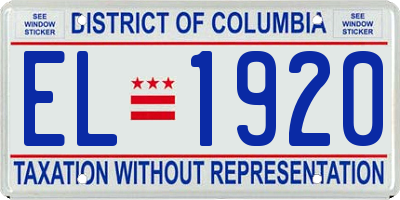 DC license plate EL1920