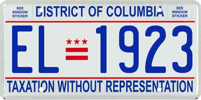 DC license plate EL1923