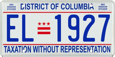 DC license plate EL1927