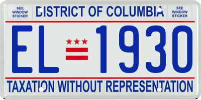 DC license plate EL1930