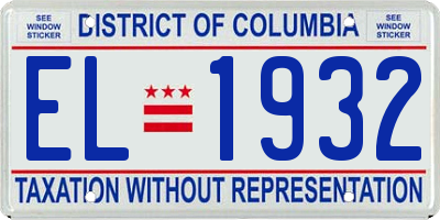 DC license plate EL1932