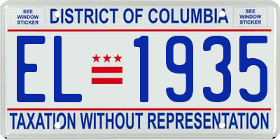 DC license plate EL1935